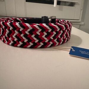 Red and Navy Braided Belt